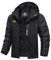 TACVASEN Men's Winter Jacket Warm Fleece Waterproof Jackets Windproof Outdoor Coat with 5 Zip Pockets for Skiing Black Grey,3XL