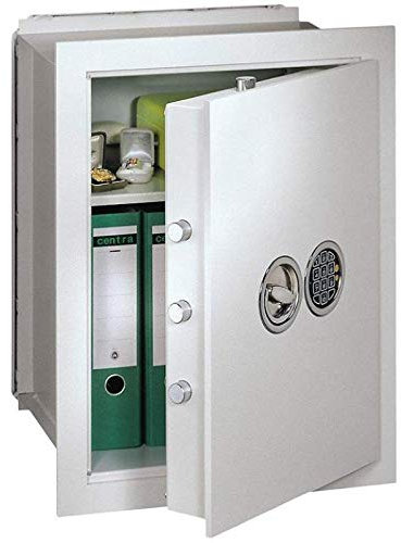 Müller Safe VC 2 Wandtresor, Mechanisches Kombinationsschloss ZKS anstatt des Doppelbartschlosses, Grad 1 nach EN 1143-1, H37xB49xT21 cm, 35 kg