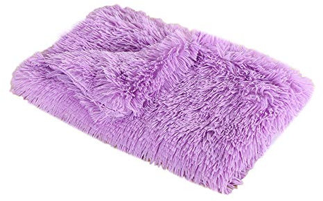 Nicole Knupfer Flauschige Hundedecke Katzen Decke mit super Soft weiche Flauschige Haustier-Decke, Überwurf für Hundebett Sofa und Couch (75x55cm,Lila)