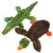 2-in-1 Quietschendes Hundespielzeug mit weichem, strapazierfähigem Stoff für kleine, mittlere und große Haustiere by Best Pet Supplies -Keine Füllung für das Spielen im Haus, Ente & Alligator, size M