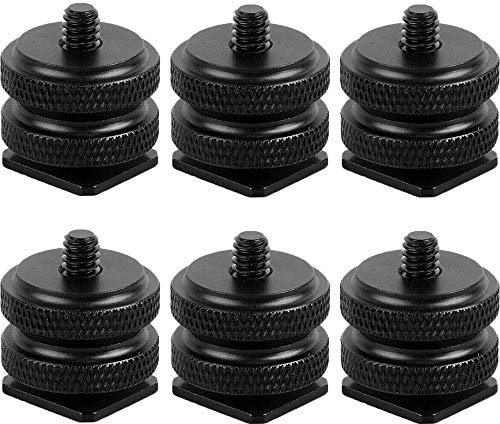 Vis du Support de Caméra, 6 Pièces Triple Hot Shoe Mount, 1/4 Adaptateur Griffe Caméra, Adaptateur de Support à Vis pour Appareils Photo, Reflex, Équipement Numérique Et Photographique (Noir)