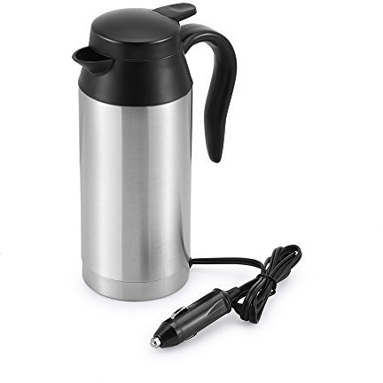 Hangrow Bouilloire de voiture 12 V 650 ml en acier inoxydable pour allume-cigare de voyage Bouilloire électrique pour trajets à distance, voiture, camping en plein air