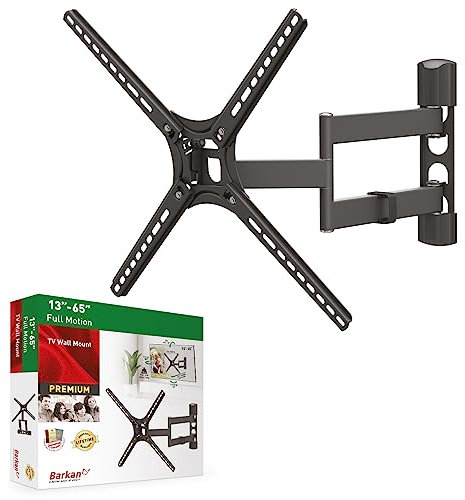 Barkan TV Wandhalterung, 29 - 65 Zoll Schwenkbar / Neigbar / Vollbewegung flach & curved Fernseher TV Halterung, hält bis 40Kg, Patentierter, UL zertifiziert, für LED OLED LCD, Max. VESA 400x400