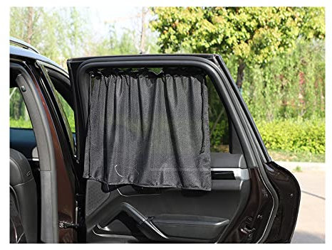 4 Stück 75 x 50 cm Auto Schwarz Mesh Sonnenschutz Saugnapf Seitenfenster Vorhang