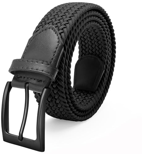 FAIRWIN Men's Golf Belt, Stretch Braided Elastic Woven Casual Jeans Belts 1 3/8 Nylon Web Work Belts for Men