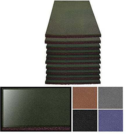 Lucatex - Loseta caucho reciclado maciza 30x30cm verde 10unds (1m2) | suelo de caucho reciclado gimnasio | loseta caucho profesional | loseta caucho 20mm