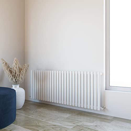 Oval Column Radiator 600x1593mm Horizontal Design Single Central Heating White Rad