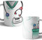 Kartoon Kase Taza Original Personalizada con Nombre | Taza Bata Uniforme Profesiones de Cafe Desayuno para Regalar Enfermera Medica Auxiliar Tcae Enfermeria (Blanco)