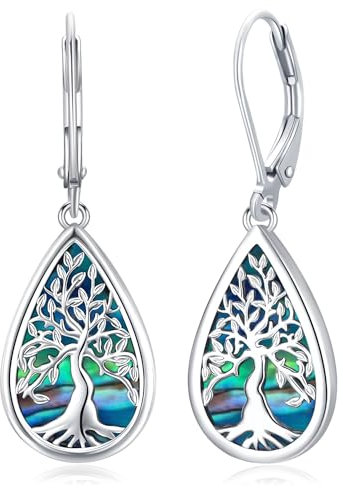 Lebensbaum Baum des Lebens Ohrringe - 925 Sterling Silber Hängende Ohrringe mit Tropfen - Schmuck Geschenke für Frauen & Mädchen