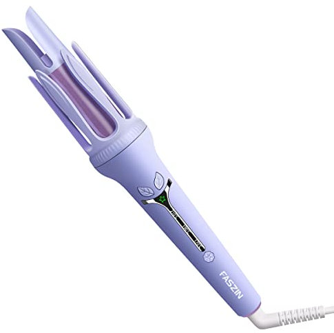 Faszin Rizador de Pelo Automático, Rizador Pelo con Tecnología antiquemaduras Double U-shield Tenacillas Pelo Para Cabello Medio y Largo, 3 Ajustes de Temperatura y 2 Temporizador,
