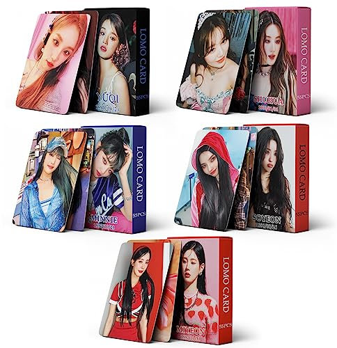 5 Pack/275 Stück (G) I-DLE Cho Mi Yeon Minnie YUQI Jeon So-yeon Yeon Yeh Shuhua Fotokarten Solo Neues Album (G) I-DLE Mini Lomo Karten Geschenk für Fans