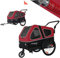 Doggyhut S-Line XL Hundeanhänger & Hundebuggy mit Federung 2 in 1 Hunde Fahrradanhänger Jogger gefedert bis 45 kg (Rot/Schwarz)