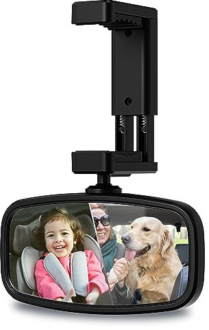 Spiegel Auto Baby Rückbank,Rückspiegel Baby Auto,Baby Autospiegel mit Gefederten Clips,Glas-Spiegel,360° Drehbar,Schutz für Ihre Babys und Kleintier,für Meisten Auto