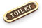 NKlaus Türschild Toilet aus Messing/Holz Toilettenschild 16x5cm WC Dekoration Schilder 11766