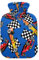 Blue Racing Cars Wärmflasche mit Bezug Wärmflaschen zur Schmerzlinderung, Wärmflasche, Wasserbeutel, Heizflaschen für Damen, 1L