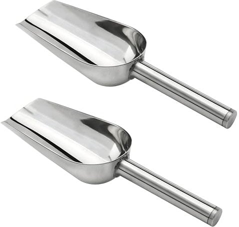 TEKONDA Eisschaufel,2 Stück Edelstahl Silber Klein Futterschaufel,Bar,Party,Büfett,Küchen Multifunktional Mehlschaufel Eisportionierer, TEK-BS-02