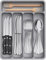 Lifewit Besteckkasten für Schubladen, Besteck Organizer Schublade Organizer Küche Kompakt Besteckeinsatz Utensilienhalter für Schublade aus Kunststoff für Löffel, Gabeln, 5 Fächern, Grau