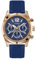 GUESS Montre bracelet pour homme en silicone, or rose/bleu