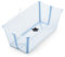 Stokke Flexi Bath, Ocean Blue - Bañera plegable para bebé - Ligera, duradera y fácil de guardar - Práctica para usar en casa o de viaje - Para recién nacidos y bebés