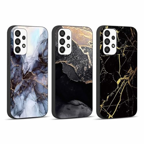 Foonary 3 Stück Hülle für Samsung Galaxy A33 5G 6,4, Handyhülle mit Aesthetic Muster Motiv Design Case, Silikon Bumper Schutzhülle Cover für Samsung A33 5G, Marmor 02