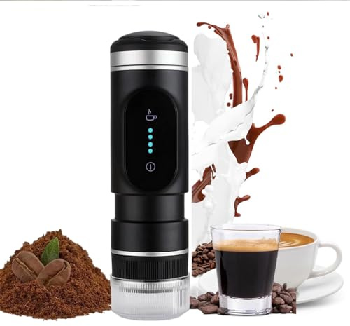 Portable Coffee Maker, Portable Espresso Maker, Portable Battery Operated Coffee Maker for Travel or Camping Outdoor Use in The Car