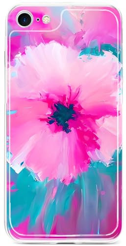 Berkin Arts Compatible avec iPhone SE 2022/2020 Coque iPhone 8 Coque/iPhone 7 Coque Cover Transparente TPU Rose Fleur Design Floral Fleurs De Pivoine