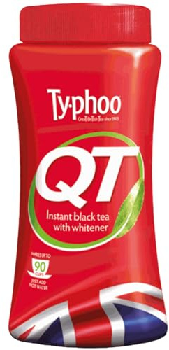 Typhoo QT • Instant One Cup Tea with Whitener • 225g Tub • Creamy • Sweet • Just Add Hot Water • No Teabags or Milk Needed