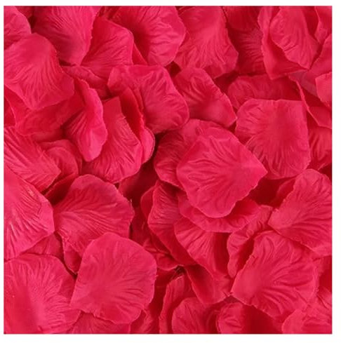 Petali di rosa finti multicolore, petali di seta per matrimoni, feste, decorazioni per la casa, coriandoli (colore: rosa rossa, dimensioni: 3000 pezzi)