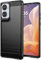 Effcotuo Funda para Motorola Moto G85 5G Cover Fibra de Carbono Carcasa Protectora Antigolpes, Suave TPU Silicona Caso Anti-Choques Case Cover - Negro