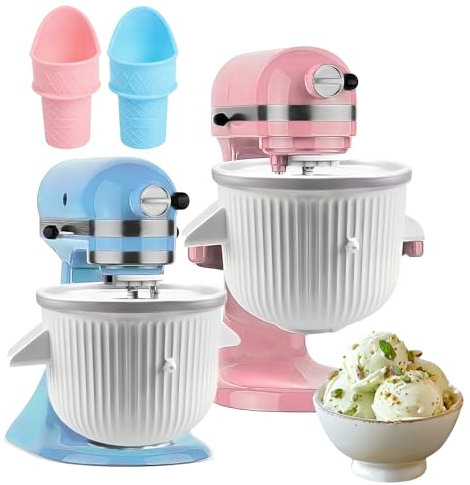 Ice Cream Maker Attachment for KitchenAid Stand Mixer, 2 Quart