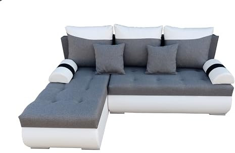 Bodo Ecksofa in grau-weiß