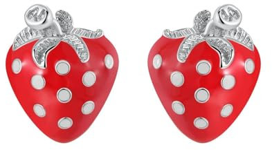 Ohrringe Set Damen, Ohrstecker Damen Rot Erdbeere Ohrringe Groß Geschenke für Frauen
