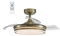 CLAR Ventilador Techo Aspas Retráctiles, Ventilador de Techo con Luz, Silencioso con Mando, Aspas Plegables y Motor Reversible, Ceiling Fan with Light (Oro, 48W)