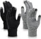 Generisch Handschuhe Herren Damen Winter,2 Paar Touch screen Thermo Strickhandschuhe für Fahrrad Laufen Camping Wandern Arbeit -Schwarz und Grau