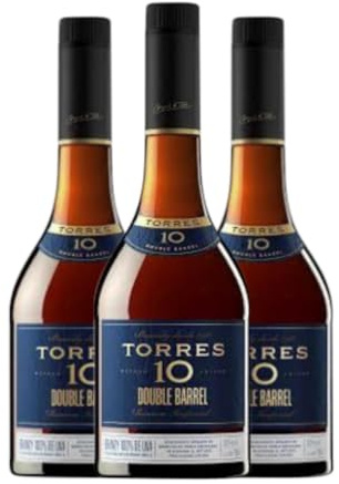 Brandy Torres Double Barrel 10 Jahre 70 cl (Karton mit 3 Flaschen von 70 cl)