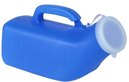 Prime Deals Clearance 1000mL Thick Plastic Mens Bedpan Bottle with Screw-on Lid - Spill Proof Urinary Chamber - Male Portable Travel Pee Bottles, Reusable