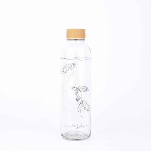 Carrybottles Glastrinkflasche 0,7l (Go with the flow)| Sportflasche Wasserflasche | BPA-frei, auslaufsicher & kohlensäuregeeignet | Made in Germany