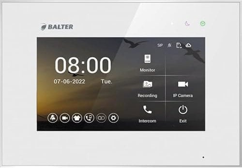 SCHUTZER Balter EVO-HD Video-Türsprechanlage für 1 Familienhaus, 7 Touchscreen Monitor, 175° Weitwinkelkamera, Nachtsicht, 2-Draht-Technologie