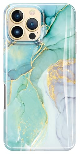 luolnh Gold Glitter Sparkle Case Compatible with iPhone 16 Pro Case Marble Design Shockproof Slim Soft Silicone TPU Bumper Cover Phone Case for iPhone 16 Pro 6.3 Inch 2024-Abstract Mint