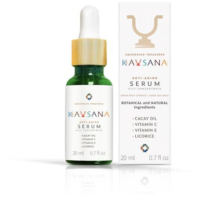 Kausana Anti-Aging Gesichtsserum | Öl-Konzentrat mit natürlichem Retinol & Antioxidantien | Enthält wirksames Cacay Öl, Vitamin C & E | Reduziert dunkle Flecken & Falten | vegane Naturkosmetik (20ml)