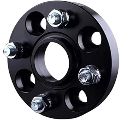 QASULER Spurverbreiterungen 4x100 Hubzentrisch 54,1 mm Auto-Aluminium-Radabstandshalter-Adapter 15/20/25/30 mm Flansch, for Toyota, Yaris Aygo IQ Separadore Nabenzentrischer Spurverbreiterer(BLACK 1 P
