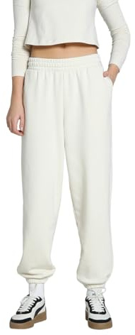 PUMA Wardrobe Ess Women's Relaxed Fit Tracksuit Bottoms, Alpine Snow White, XS
