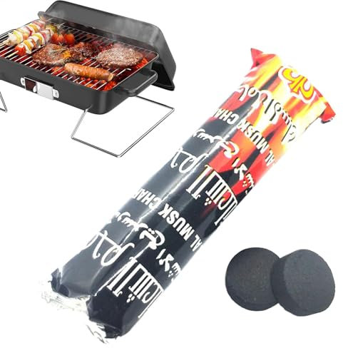 Schnell brennende Kohle – Holzkohlebriketts für Grill, hochwertiges Obstholz | Holzkohlegrill mit niedrigem Aschegehalt, rauchfreie Kochwerkzeuge, perfekt