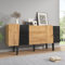 Jaxenor Sideboard mit Schubladen, Holz Sideboard Schlafzimmer mit Massivholzbeinen, Zeitgenössischer Wohnzimmerschrank für Schlafzimmer, Eiche