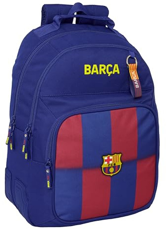 safta FC Barcelona 1. Team 25/26 Schulrucksack für Kinder, ideal für Kinder verschiedener Altersgruppen, bequem und vielseitig, Qualität und Widerstandsfähigkeit, 32 x 15 x 42 cm, blau/granate, M