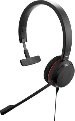 Jabra Evolve 20 (2025 Edition) Single-Ear Headset for Office and Home - Call Control - All Platforms - USB-C/A Connectivity - Black