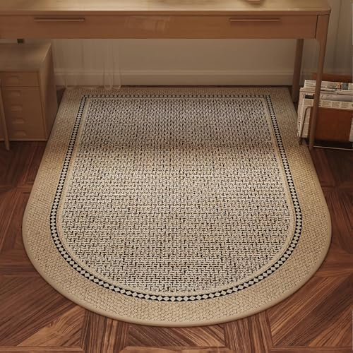 Office Chair Mat for Hardwood Floor, Easy Glide Computer Desk Mat Protector for Rolling Chair Under Desk Rug Nonslip Backing, Machine Wash(Brown2,60 * 120cm)