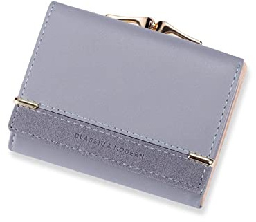 ETZRYSYB Portefeuille court en cuir pour femme - Porte-monnaie de luxe - Porte-monnaie pour carte d'identité, bleu, Taille unique