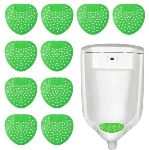 Mats for Urinals – 10pcs Anti-Odour Mesh with Oil | 19 x 17 cm PP Filter for Urinal Screen, Durable Sanitiser | Anti Clogging for Public and Private Bathrooms