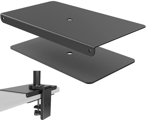 Monitor Mount Verstärkungsplatte - Tragbarer Stahladapter, Klemmstabilitätskit | 10,6 * 6 Zoll Breite Fit Halterung Platte Für Nicht-feste Desktops Dreifache Bildschirm-Anweisungen, Workstations
